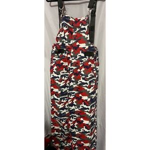 Red Camouflage Overall Jumpsuit